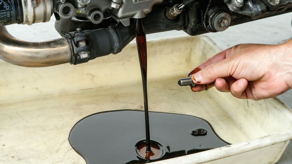 cambio aceite de una moto