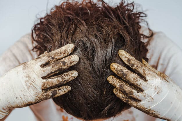 tinte para el pelo de barro